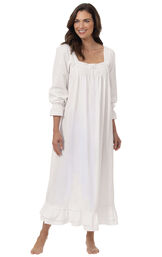 Model wearing Martha Nightgown in White for Women image number 3