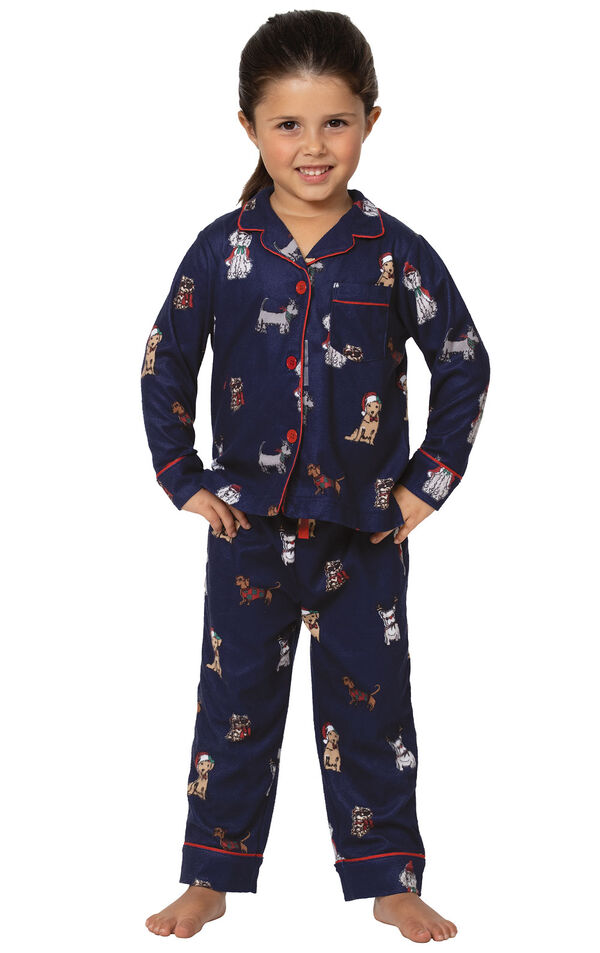 Christmas Dogs Toddler Pajamas - Navy Blue image number 0