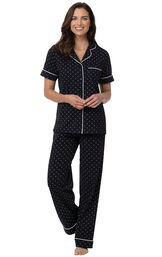 Classic Polka Dot Short-Sleeve Boyfriend Pajamas image number 4