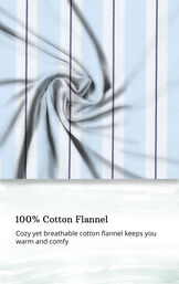 Blue Stripe Flannel Button-Front PJ for Women image number 4