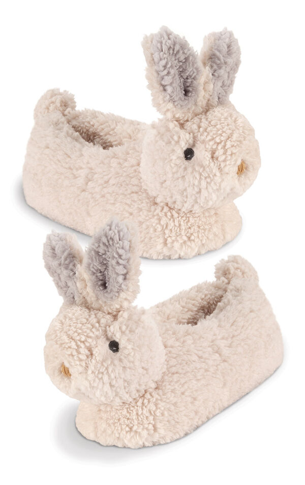 Model wearing Cream Bunny Slippers for Women image number 0
