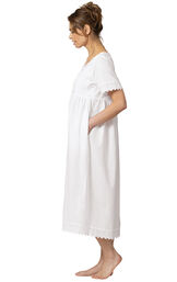Model wearing Helena Nightgown in White for Women, facing to the side image number 2