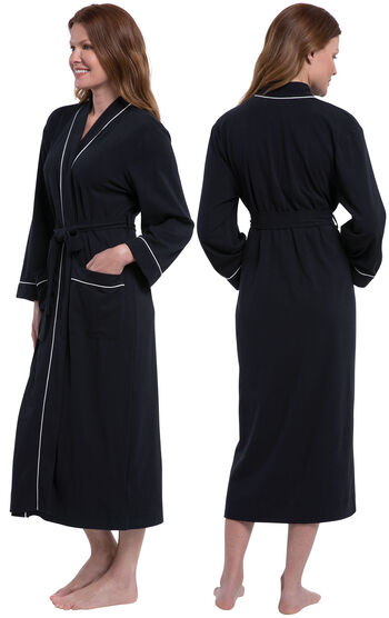 Solid Jersey Robe - Black
