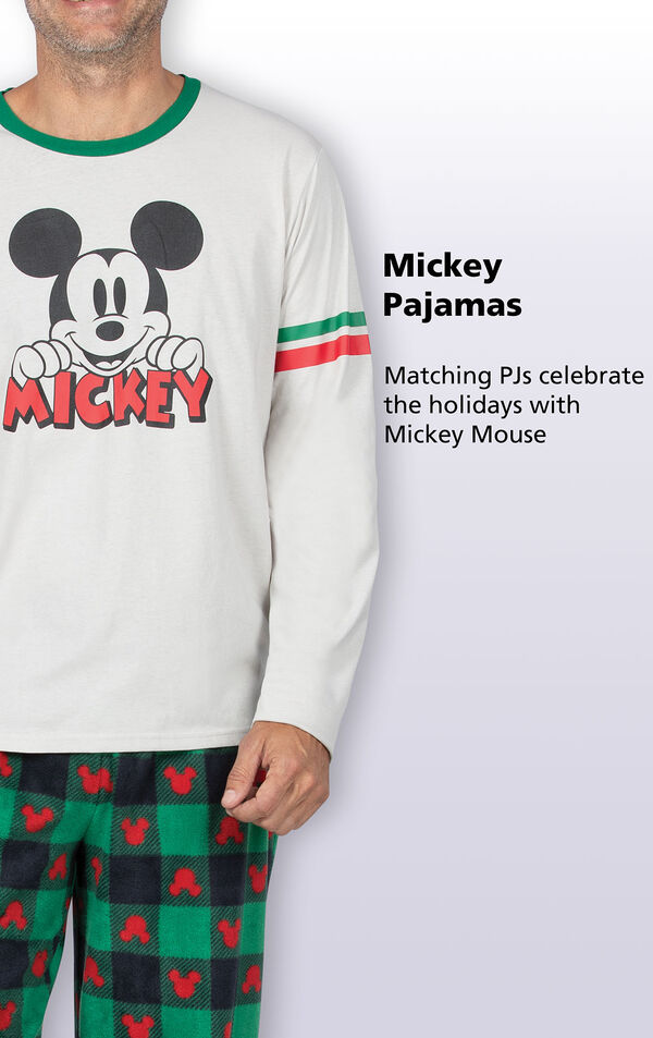 Long-sleeve jersey pajama top is cozy and warm with Mickey Mouse Graphic image number 2