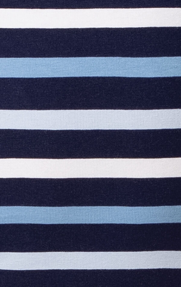 Horizontal Stripe Long-Sleeve Snug Fit Unisex Kids Pajamas - Blue image number 3