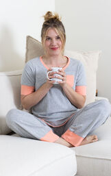 Cozy Capri Pajama Set - Gray image number 4