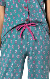 Patterned Short-Sleeve Boyfriend Capri Pajamas image number 2