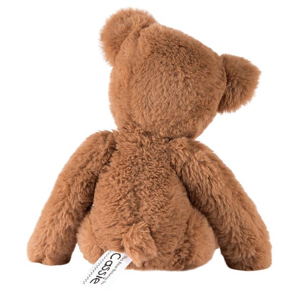 15" Buddy Bear - Back view - Slim seated honey brown bear with tan paw pads and brown eyes