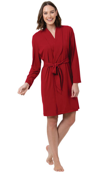 Naturally Nude Robe & Chemise - Red
