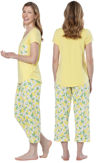 Yellow Lemon Capri Pajamas