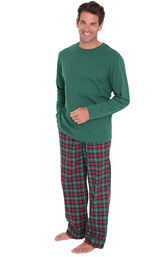 Red & Green Plaid Cotton Flannel Christmas Men's Pajamas image number 0