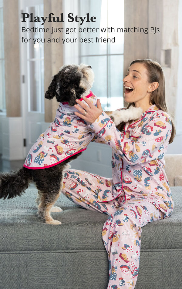 Dog Tired Boyfriend Matching Pet and Owner Pajamas image number 3