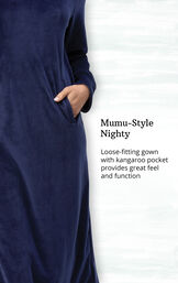 Addison Meadow|PajamaGram Hooded Nightgown - Navy image number 3
