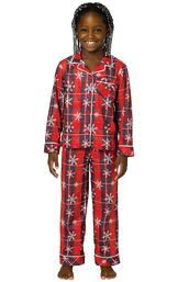 Americana Plaid Snowflake Girls Pajamas image number 0