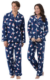 Polar Bear Fleece His & Hers Matching Pajamas image number 0