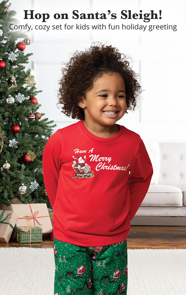 Santa's Sleigh Toddler Pajamas image number 1
