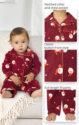 Santa Fleece Infant Pajamas image number 2