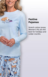 Stretch cotton jersey Women's Dog Tired PJs are the best for holidays and colder months image number 2
