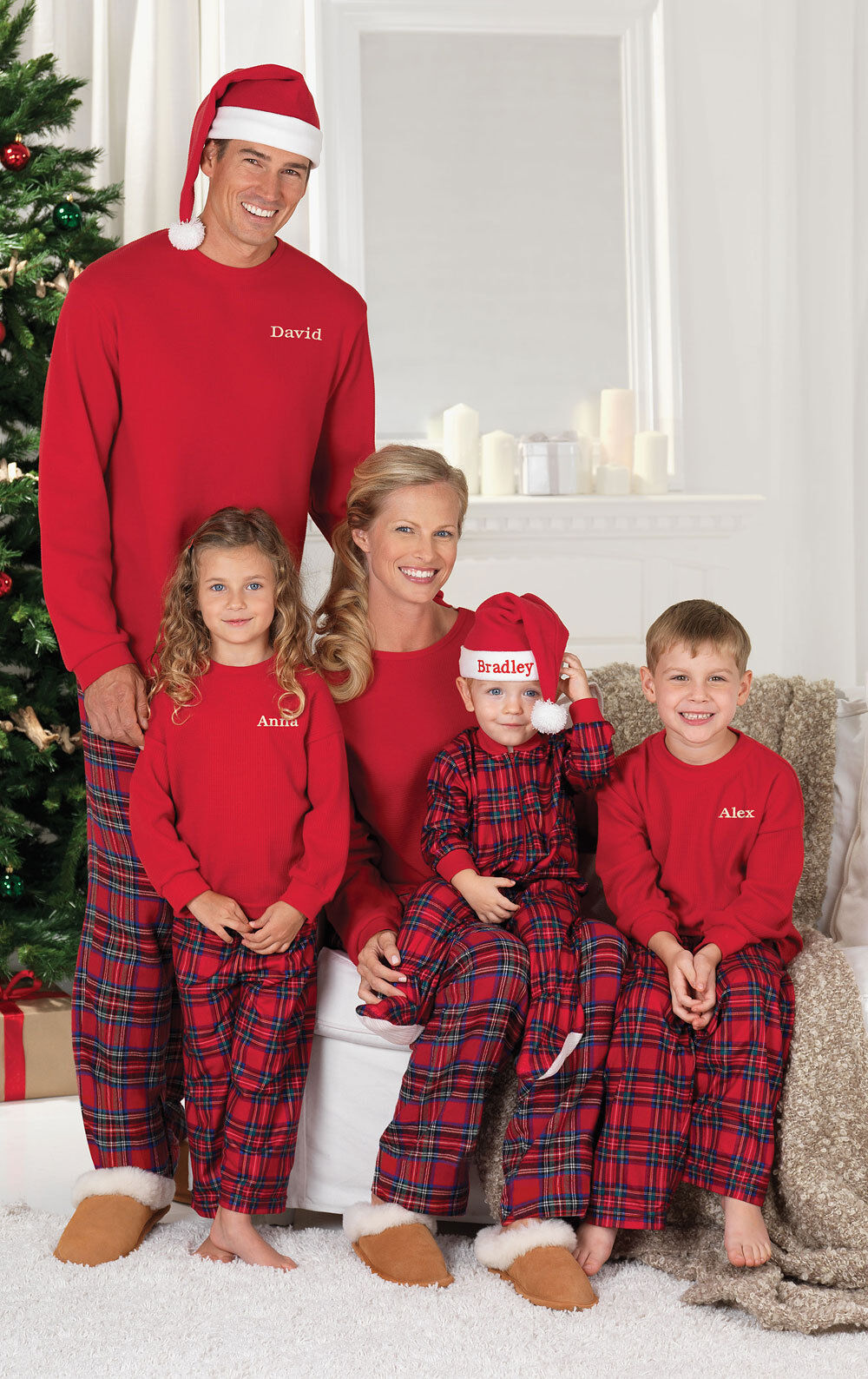 PajamaGram Plaid Flannel Matching Family Christmas Pajamas 