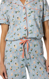 Patterned Short-Sleeve Boyfriend Capri Pajamas image number 3