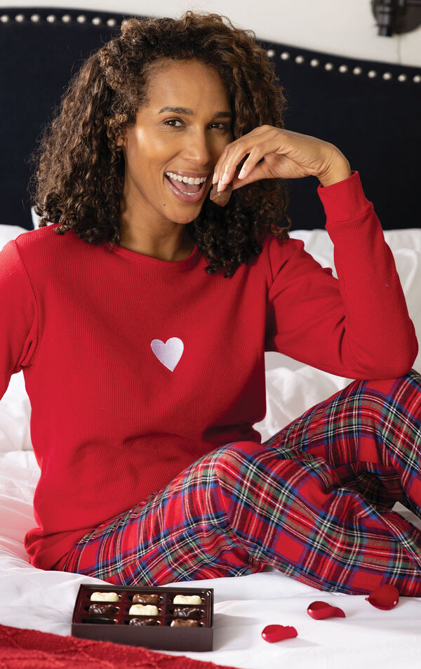Valentine's Day Plaid Pajamas image number 1