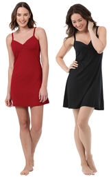 Red and Black Naturally Nude Chemise Gift Set image number 0