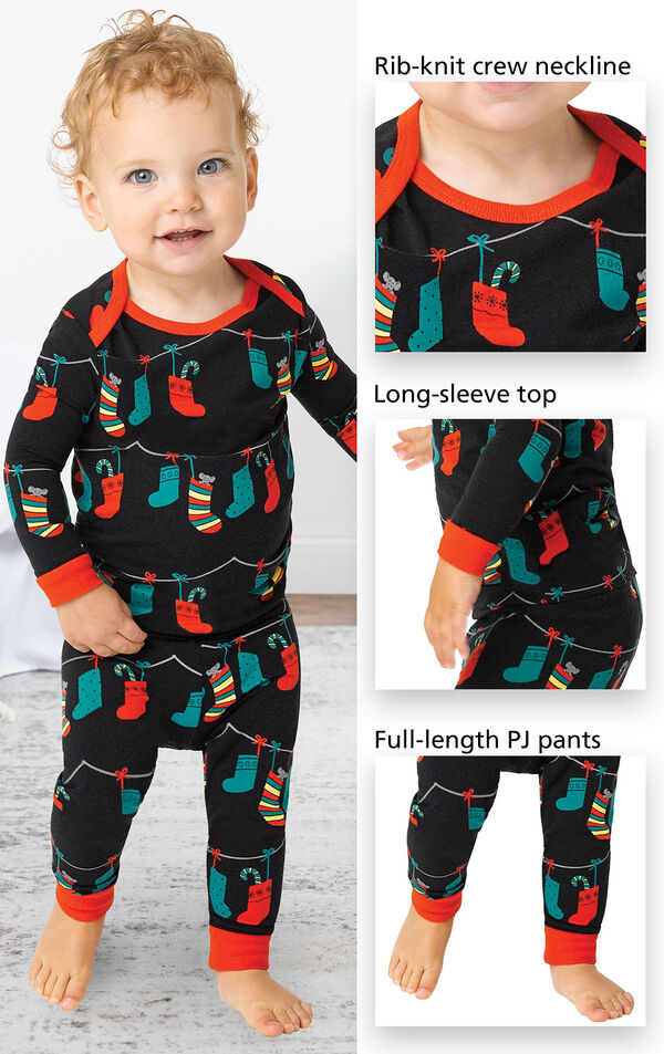 Christmas Stockings Infant Pajamas image number 3