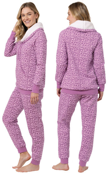 Fun in Fuchsia Shearling Rollneck Pajama Set