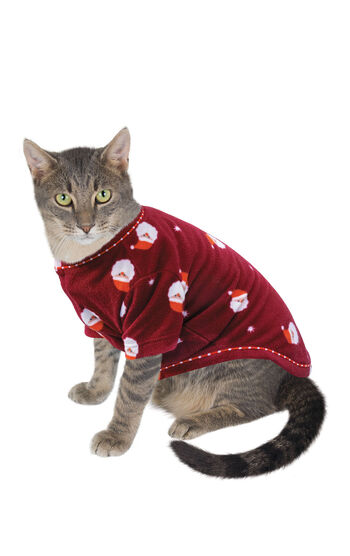 Santa Fleece Cat Pajamas