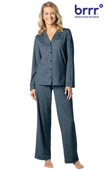 Button-Front Cooling Pajama Set - Starry Night