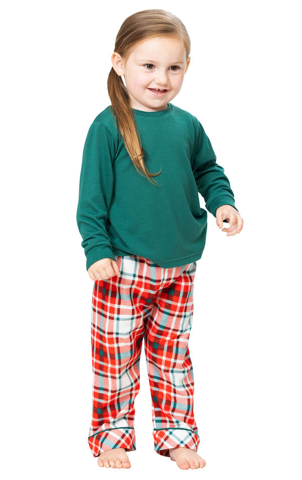 Modern Plaid Pullover Toddler Pajamas - Evergreen