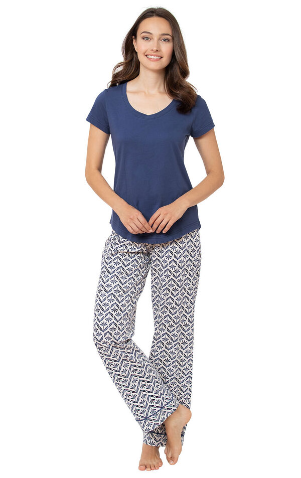 Short-Sleeve V-Neck Pajamas image number 0