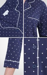 Polka Dot Nighty features a collar, cuffs and button front image number 4