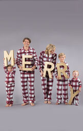 Fireside Plaid Fleece Button-Front Matching Family Pajamas image number 1