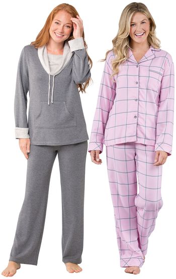 Charcoal World's Softest Pajamas & Pink World's Softest Flannel Boyfriend PJs