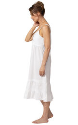 Model wearing Ruby Nightgown in White for Women, facing to the side image number 2