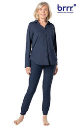 Convertible Sleeve Shirt and Jogger Cooling Pajama Set image number 1