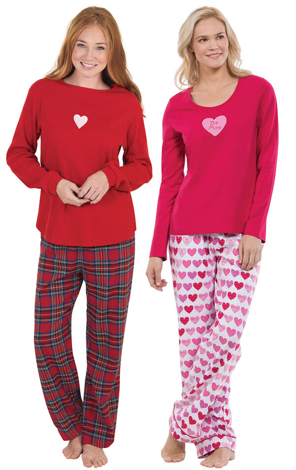 Valentine's Day Plaid PJs and Be Mine PJs image number 0