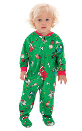 Model wearing Green Charlie Brown Christmas PJ for Infants image number 0