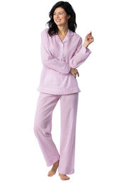 Mauve and White Stripe PJ for Women image number 0