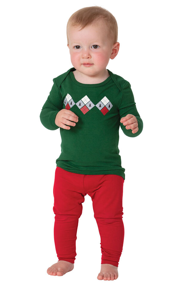Holiday Argyle Infant Pajamas image number 0