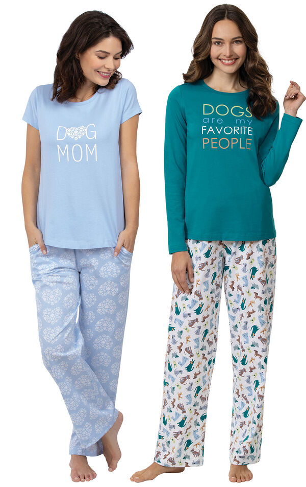 Models wearing Dogs Are My Favorite Pajamas and Dog Mom Pajamas image number 0