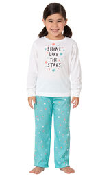 Model wearing Aqua Stars PJ with Graphic Tee for Youth image number 0