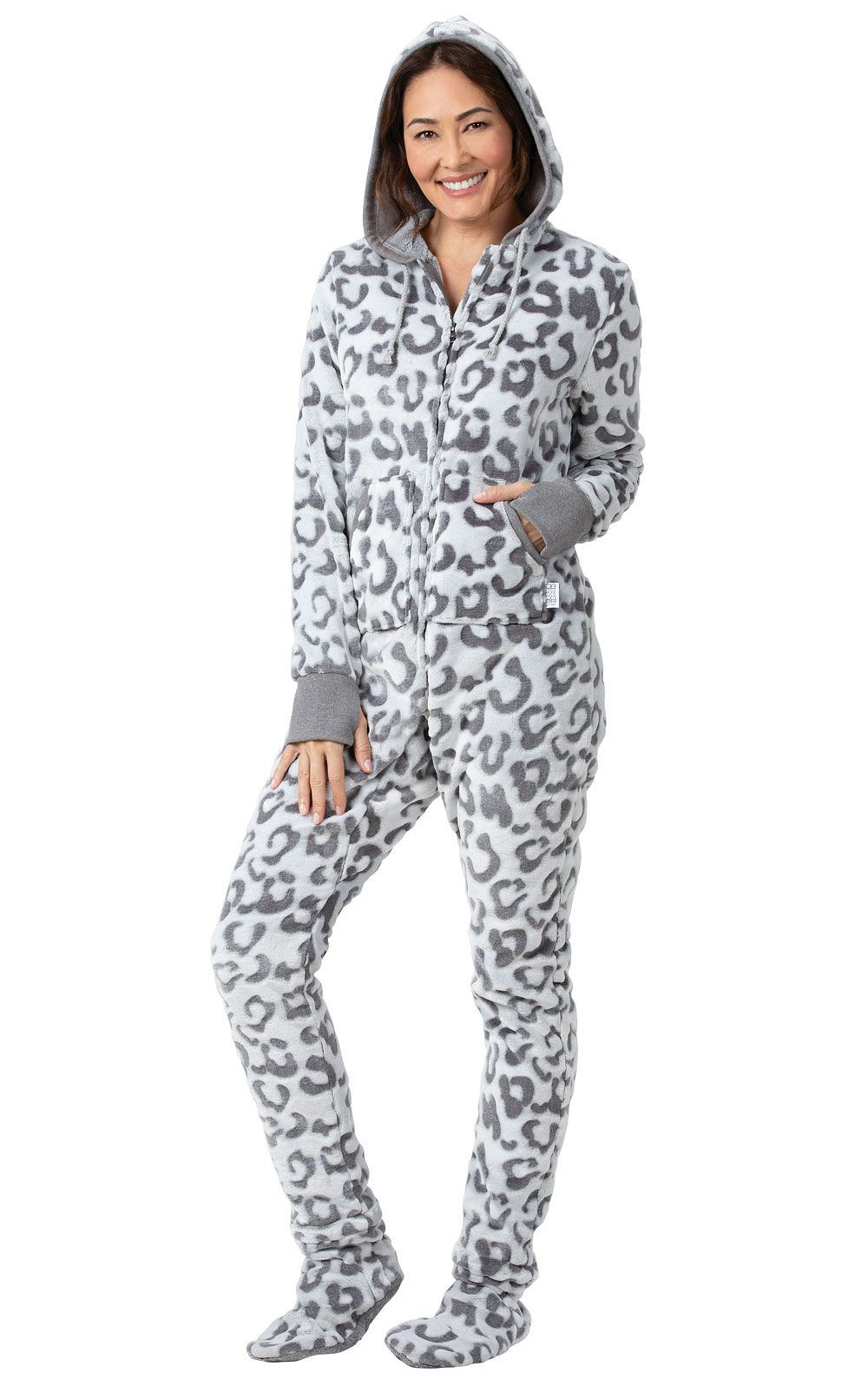 Womens Onesie Zebra Print Pyjama Jumpsuit