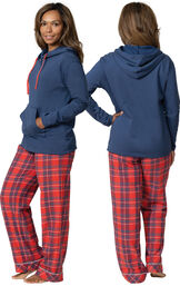 Americana Plaid Hoodie Womens Pajamas image number 1