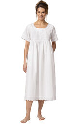 Model wearing Helena Nightgown in White for Women image number 3