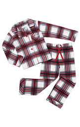Fireside Plaid Fleece Button-Front Girls Pajamas image number 2