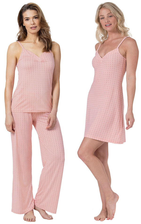 Pink Naturally Nude Cami PJs and Chemise image number 0