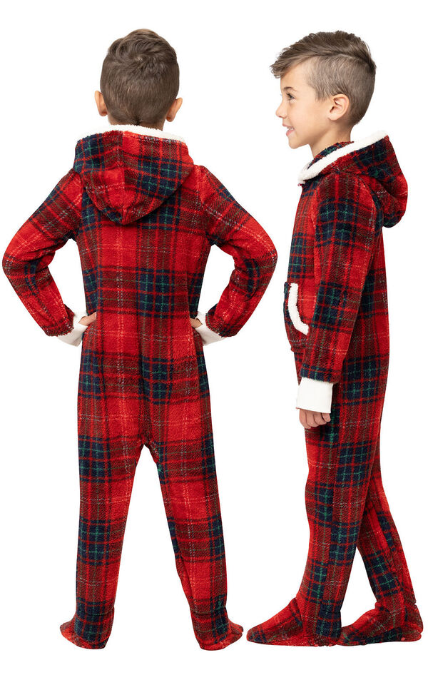Cozy Holiday Hoodie-Footie Boys Pajamas image number 2