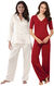 Smooth Seduction Satin Button-Front & Naturally Nude PJ Bundle - Champagne & Red
